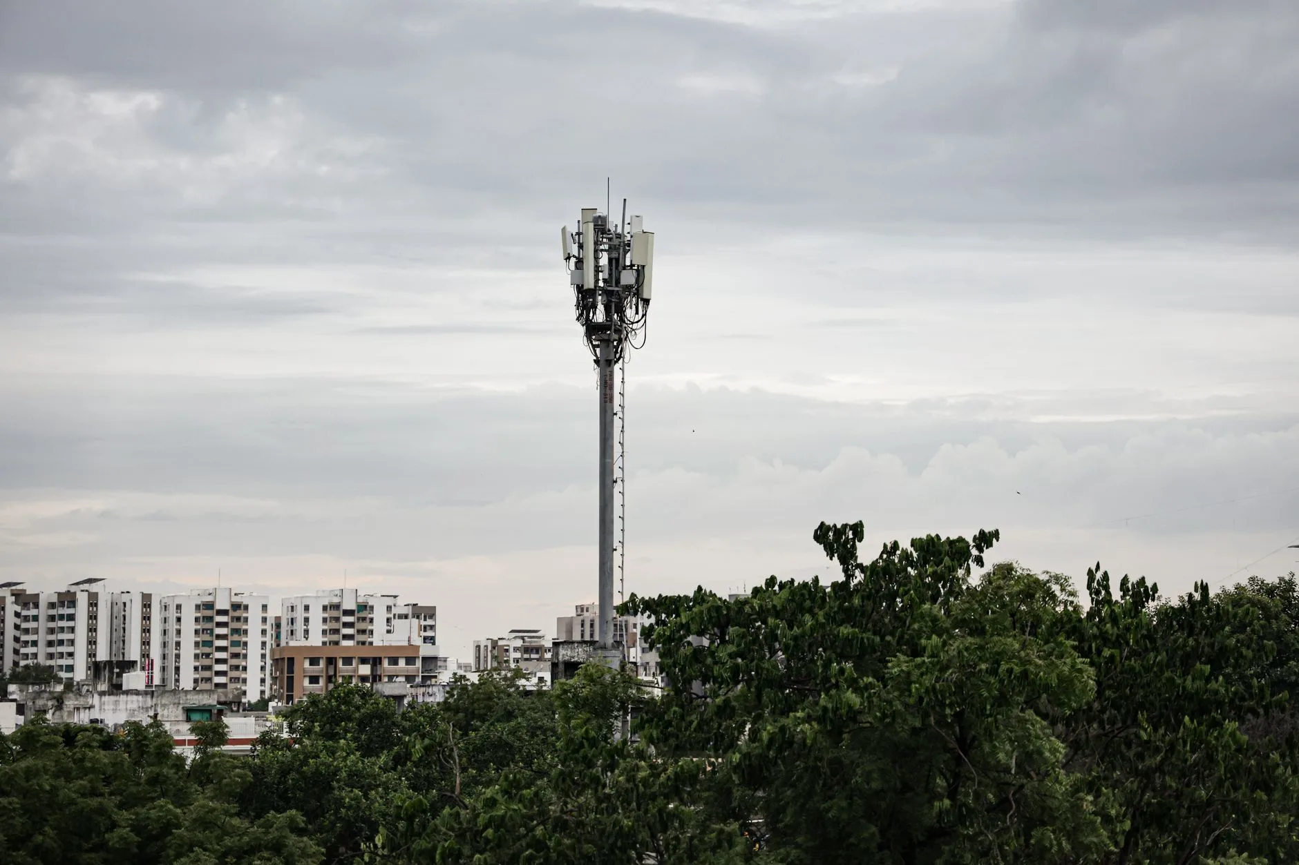 City skyline representing mobile network coverage