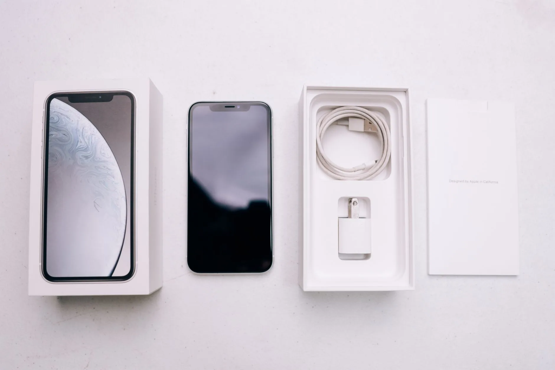 A smartphone being unboxed