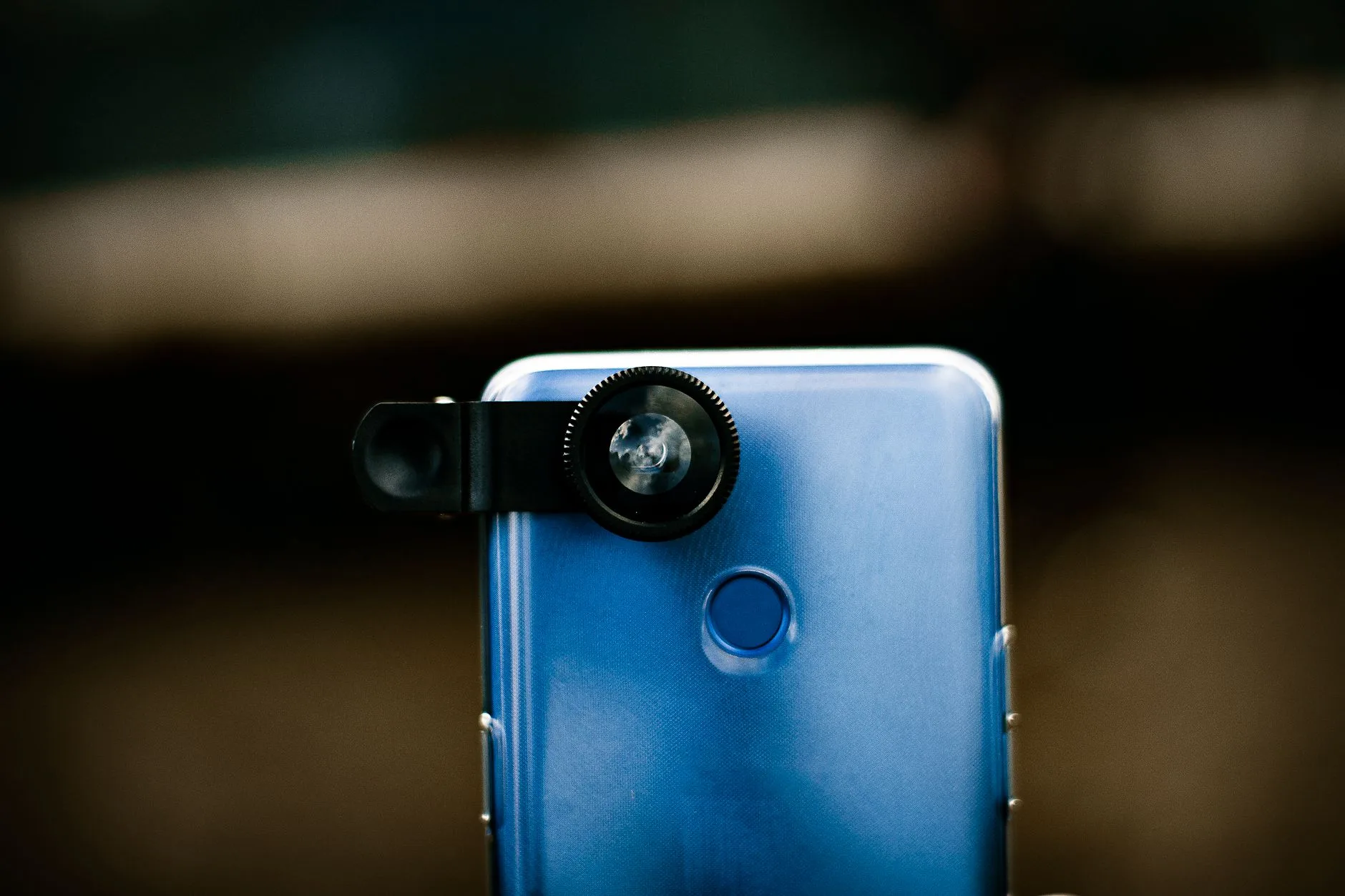 Close-up of a smartphone camera lens
