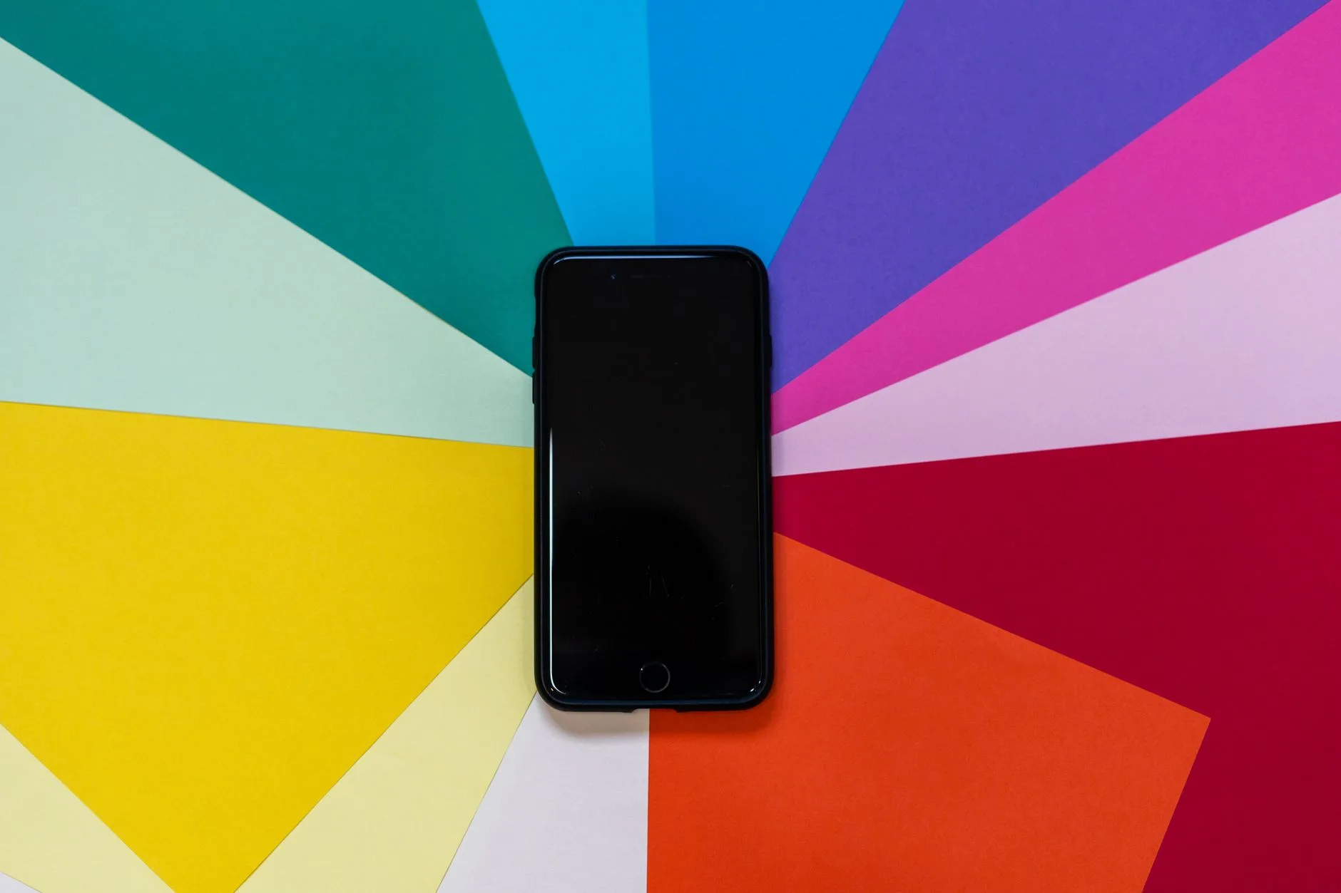 A smartphone display showing vivid colors